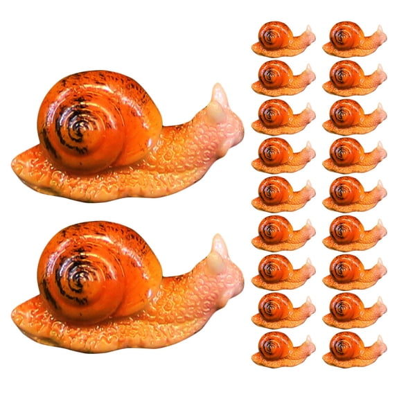 LOLIPPYY Orange Resin Snail Figurines - Cute and Versatile Miniature Garden Decorations for Landscape and Home Decor