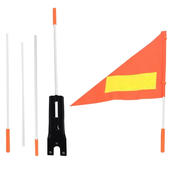 LOLIPPYY Orange Safety Flag with Reflective Strip and Mounting Bracket High Visibility for Golf Cart Bike Or Scooter
