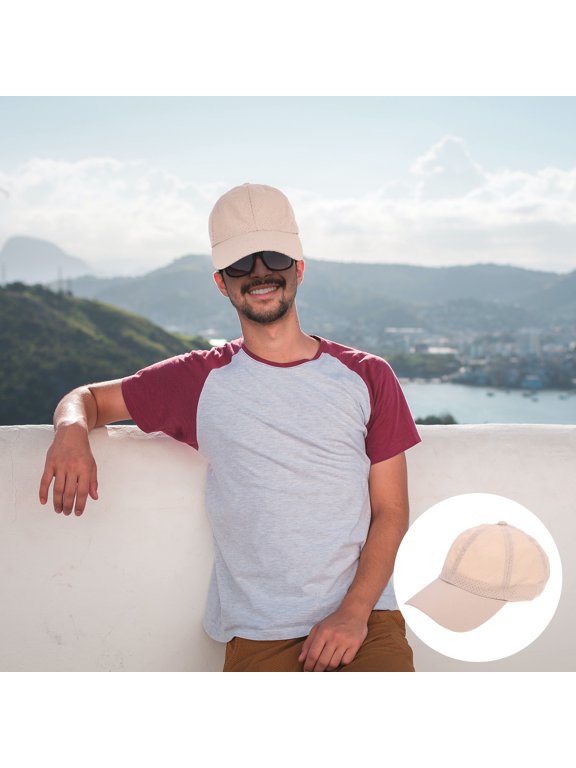 Beige Summer Baseball Cap - Wide Brim, Quick-Dry, Breathable, Stylish for Both Genders