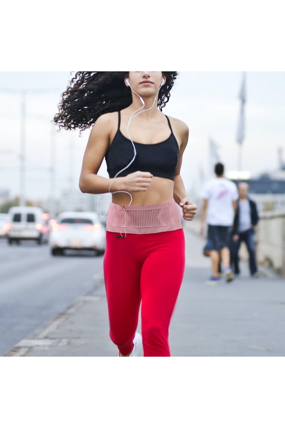 Outdoor Pink Running Waist Bag with Elastic Breathable Design for Phone and Money