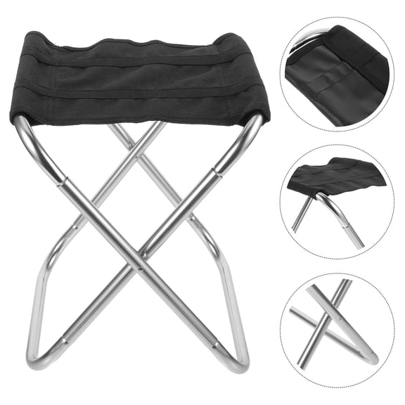 LOLIPPYY Outdoor Portable Folding Stool Rectangular Aluminum Chair for Camping Activities 1Pack