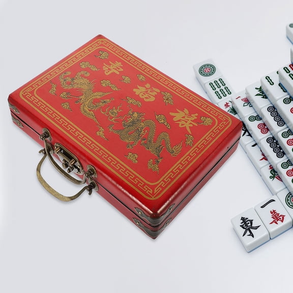 LOLIPPYY Outdoor Storage Box Mahjong Storage Box Red PU 1Pack