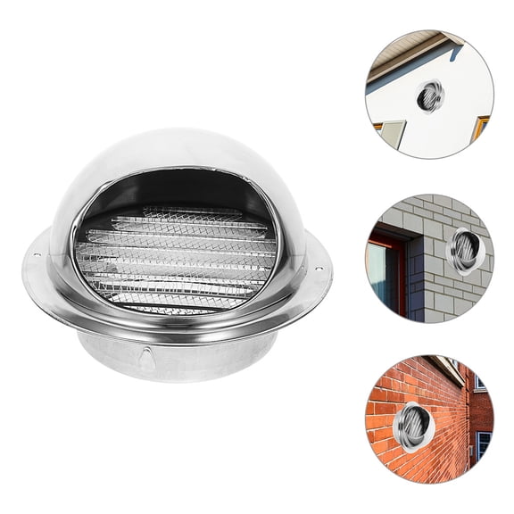 LOLIPPYY Outdoor Vent Cap Exhaust Wall Cap Silver 1Pack For Kitchen Use