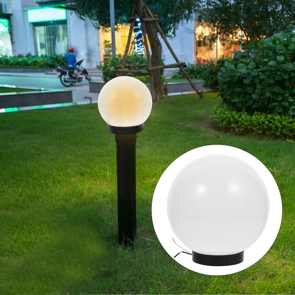 LOLIPPYY Outdoor White Globe Lamp Shade Plastic Post Light Cover for Porch Walkway Decoration