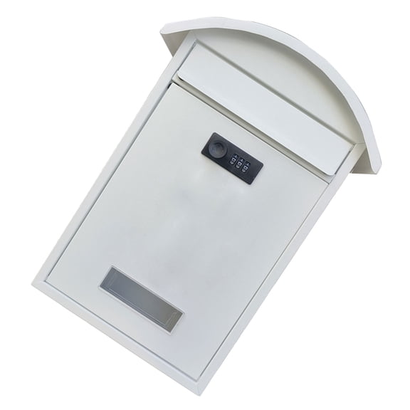 LOLIPPYY Outdoor White Lockable Mailbox with Combination Lock for Home and Office Use