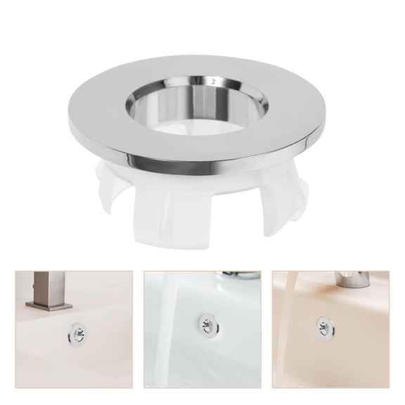 LOLIPPYY Overflow Drain Cover Sink Plastic Multi Round Easy Installation 1Pack