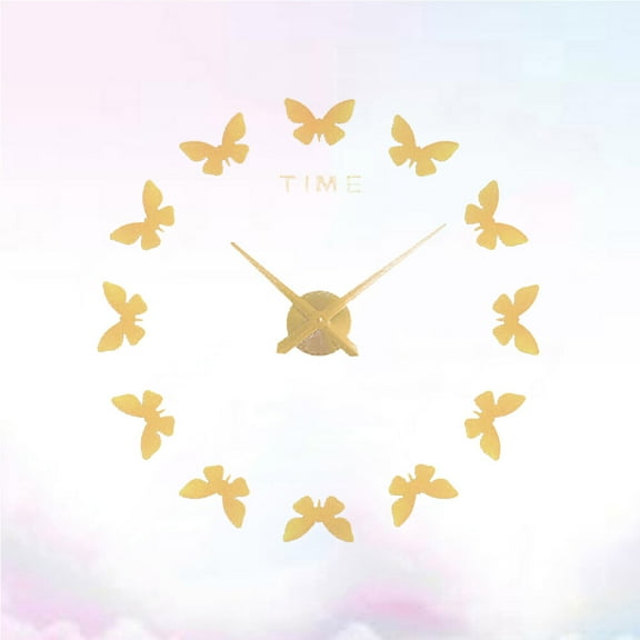 LOLIPPYY Oversize Golden Acrylic Wall Clock Silent Decorative Round Dial Clock for Bar Hotel and Home