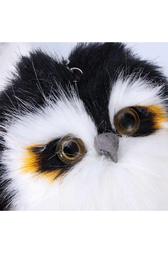 Owl Plush Keychain Bag Decoration Fashionable Design Black 1Pack