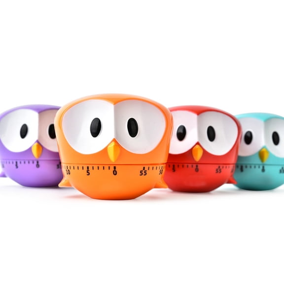 LOLIPPYY Owl Shape Kitchen Timer Plastic Household Countdown Timer in Purple for Cooking Baking and Kitchen Reminder