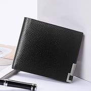 LOLIPPYY Black PU Wallet with Multiple Pockets for Travel, Shopping, and Daily Everyday Use