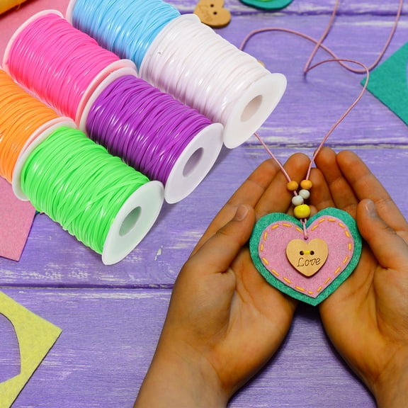 LOLIPPYY PVC Lanyard String for DIY Weaving Craft Kit Smooth and Durable Material