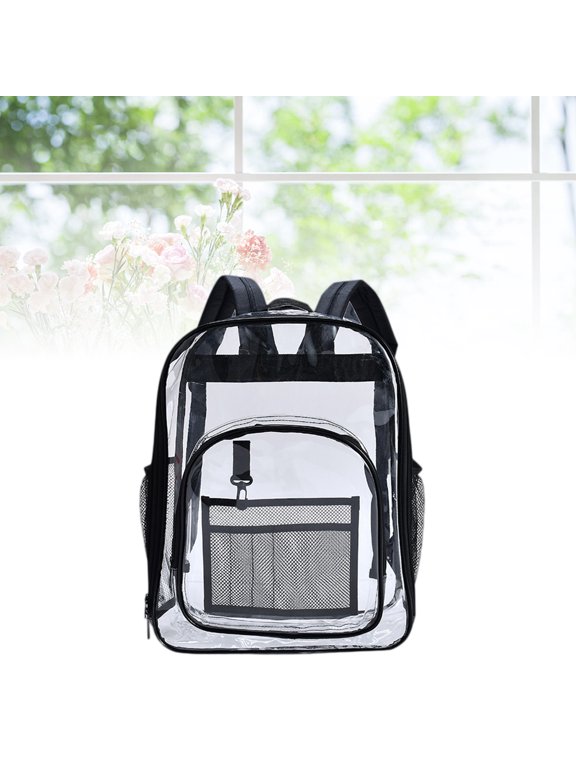 Black PVC Transparent Jelly Backpack Outdoor Daily Travel Use