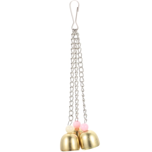 LOLIPPYY Stainless Steel Parrot Bird Bell Toy with Sound Feature, Multi-Color, Pet Toy for Birds, 1 Piece