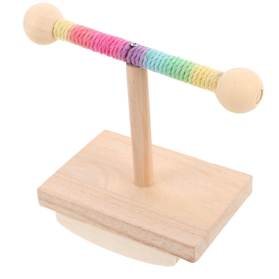 LOLIPPYY Parrot Swing Toy Parakeet Stand Platform Multi Wood Chewing 1Set