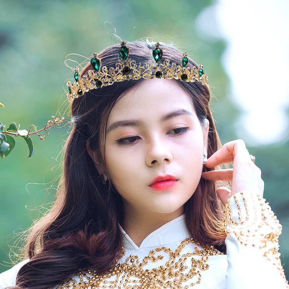 LOLIPPYY Party Crown Hair Accessory with Glittering Rhinestones for Bride and Guests