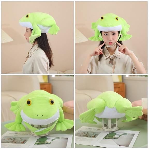 LOLIPPYY Plush Frog Party Hat Funny Frog Hat for Wedding Performance and Party 1 Piece