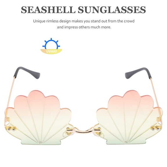 LOLIPPYY Party Sunglasses for Adults Transparent Rimless Design Lightweight Metal Frame Fun Glasses