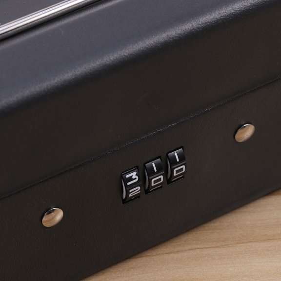 LOLIPPYY Password Checkout Box Black Metal Cash Box with Security Code for Stores and Restaurants