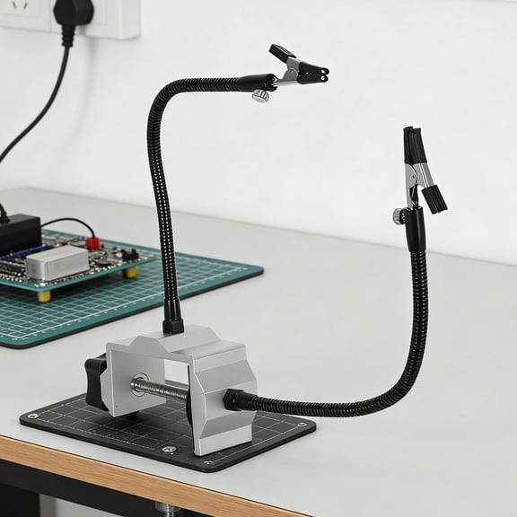 LOLIPPYY Pcb Soldering Fixture with Aluminum Alloy Bench Vise and Nonskid Clamp for Precision Work