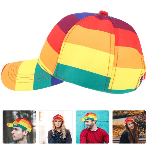 LOLIPPYY Baseball Cap with Peaked Cloth Design and Colorful Stripes for Casual Wear and Stylish Decoration