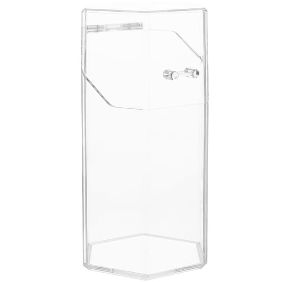 LOLIPPYY Pencil Pot for Desk Storage Container Transparent ABS Space Saving for Office Workers 1Pcs