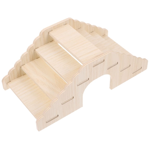 LOLIPPYY Pet Climbing Ladder Wooden Hamster Bridge Khaki Natural Wood Ladder for Small Animals