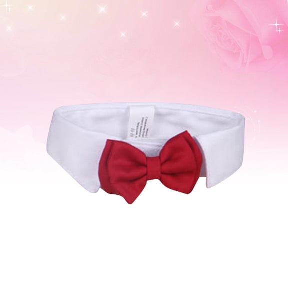 LOLIPPYY Pet Collar White Adjustable Cotton Bowtie Stylish Tie for Cats Outdoor Use