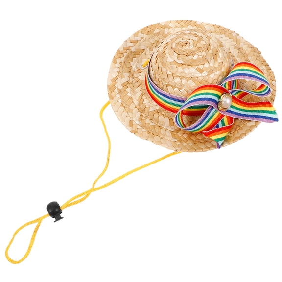 LOLIPPYY Pet Costume Hat Woven Straw Dog Hat for Cosplay Party and Photo Shoots
