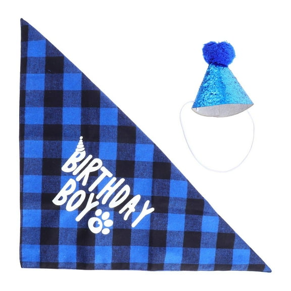 LOLIPPYY Dog Birthday Party Hat and Bib Set, Decorative Pet Costume Supplies for Celebrations