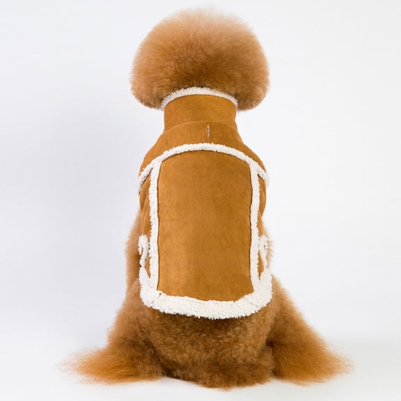 LOLIPPYY Pet Dog Coat Brown England Style Fashion Design for Comfortable and Wear
