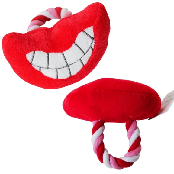 LOLIPPYY Pet Dog Squeaky Toy Dog Biting Toys Cloth Red 1Pack