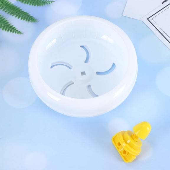 LOLIPPYY Pet Exercise Wheel for Small Animals, White Plastic Toy with Silent Structure and NonSlip Design, Ideal for Cages, 14cm