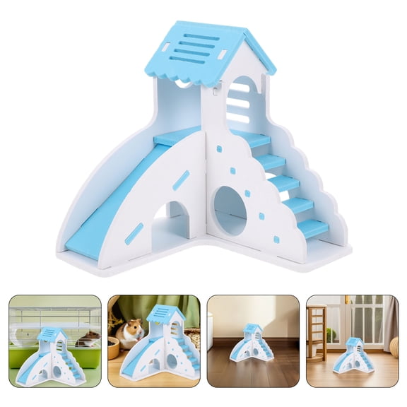 LOLIPPYY Pet Hamster Hideout House with Climbing Platform Slide and Safe Smooth Edges