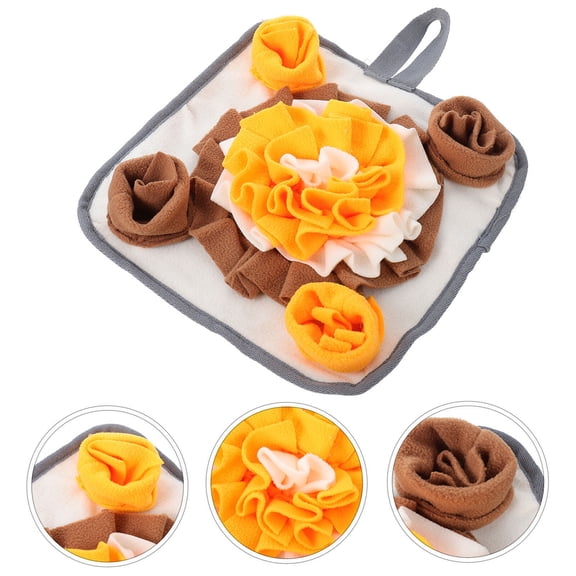 LOLIPPYY Pet Licking Mats For Feeding Time White Orange Multi 1Pcs