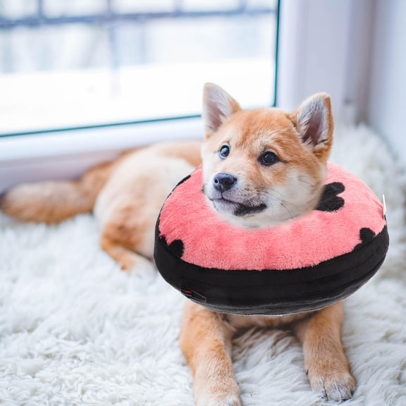 LOLIPPYY Pet Protective Collar Pink Inflatable Comfortable for Surgical Recovery