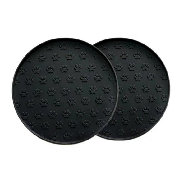 LOLIPPYY Nonslip Silicone Pet Food Mat with Raised Edges, Dog and Cat Feeding Tray for Puppies, Kittens, and Small Pets (Round)