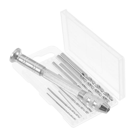 LOLIPPYY Handheld Pin Vice Drill Tool with Hardened Steel Chuck and 10 Precision Drill Bits for Jewelry Making and Craft Projects