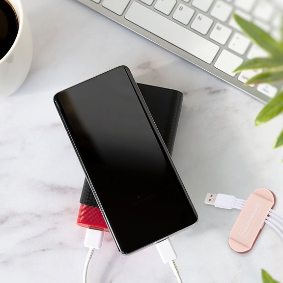 LOLIPPYY Pink ABS NonPunching Storage Hooks and Charging Racks for Home Organization and Space Saving, Set of 8