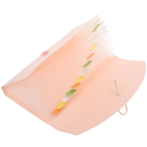 LOLIPPYY Pink Accordion File Organizer for Receipts and Bills with Clear Pockets Portable Design
