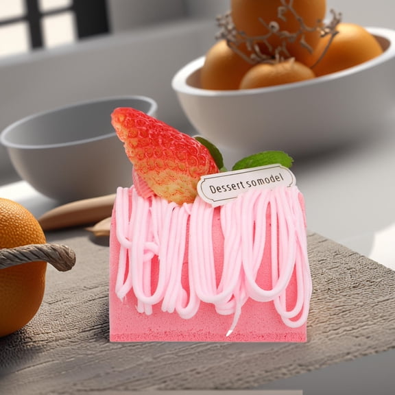 LOLIPPYY Pink Artificial Cake Model for Kitchen and Storefront Decor with Detailed Craftsmanship