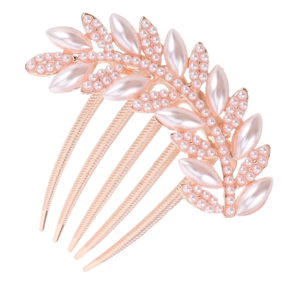LOLIPPYY Pink Bridal Hair Comb Metal Alloy with Decoration for Weddings