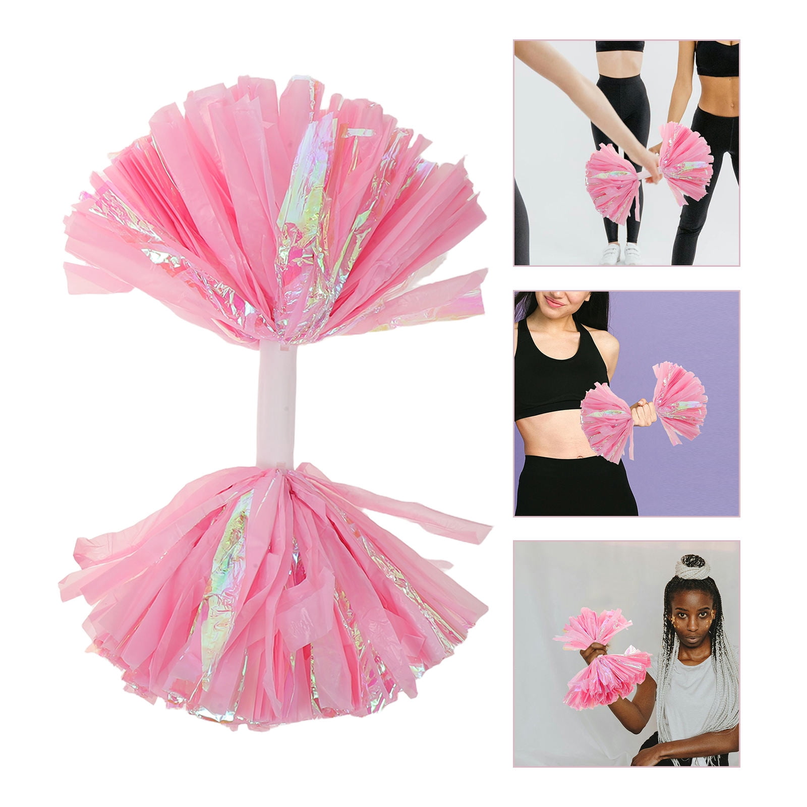LOLIPPYY Pink Cheerleading Pom Poms, PP Material, Comfortable Handle ...