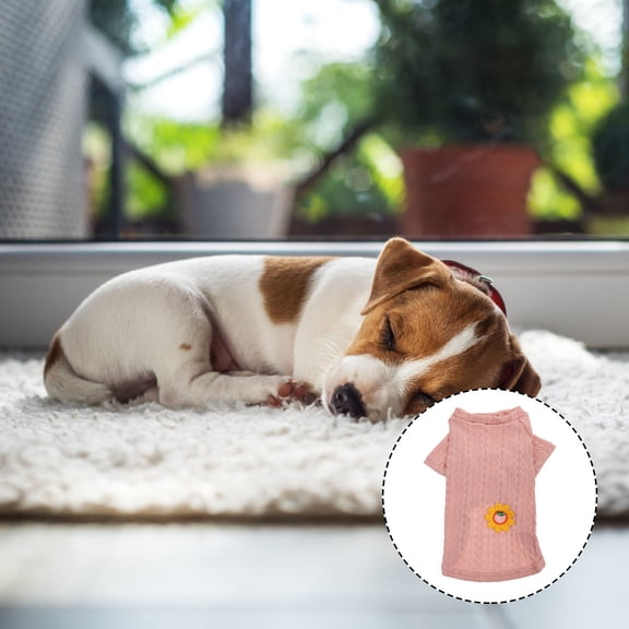LOLIPPYY Pink Cotton Pet Dog Sweater Lightweight Washable Daily Costume for Party and Photo Prop Size 1pc
