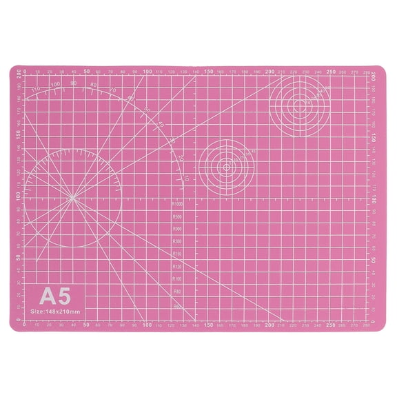 LOLIPPYY Pink Double Sided A5 Self Healing Cutting Mat with Measurement Grid for Sewing Quilting and Crafting Projects