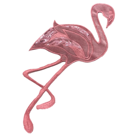 LOLIPPYY Pink Flamingo Sequin Patches Creative Craft Appliques for Sewing Clothes Decoration and Repair