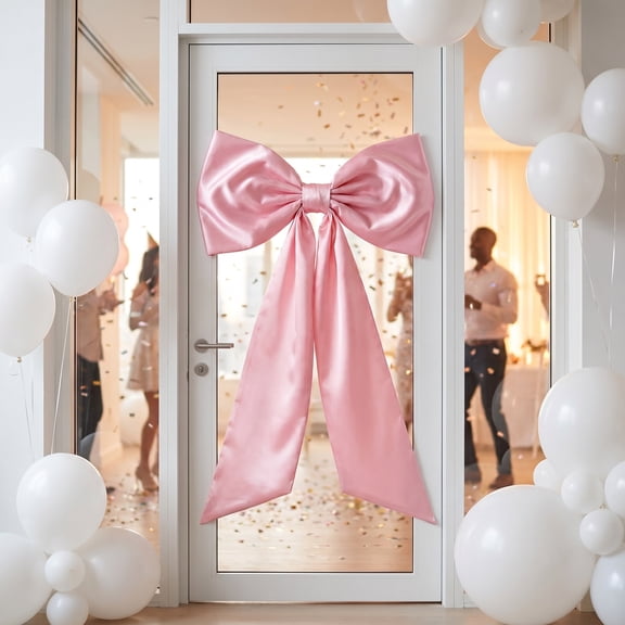 LOLIPPYY Giant Pink Bow Backdrop, Non-Reflective Fabric, Ideal for Photos