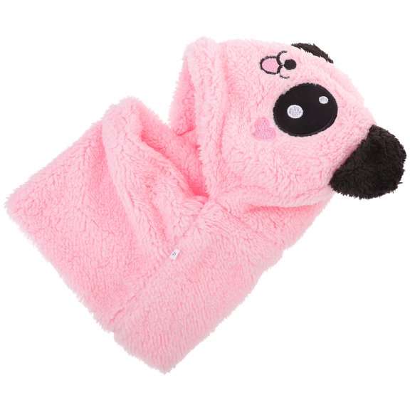 LOLIPPYY Pink Hooded Scarf with Animal Ears Warm Winter Neck Warmer and Hat for Outdoor Use