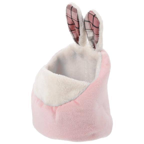 LOLIPPYY Pink Plush Small Pet Cage Accessory Bed for Hamster Guinea Pig Rat Hedgehog