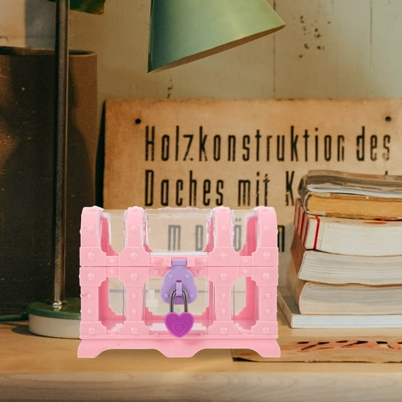 LOLIPPYY Treasure Chest with Lock - Small Storage Box and Decorative Gift for Birthday or Christmas