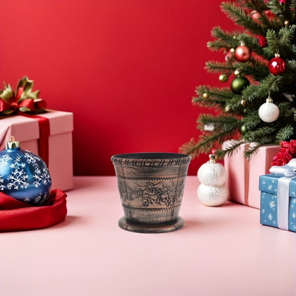 LOLIPPYY Plastic Artificial Tree Stand Dark Brown Replacement Base for Xmas Tree Support and Festive Display